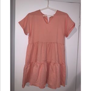 Coral pink mini dress